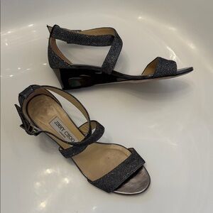 Jimmy Choo Glittery Black Sandals